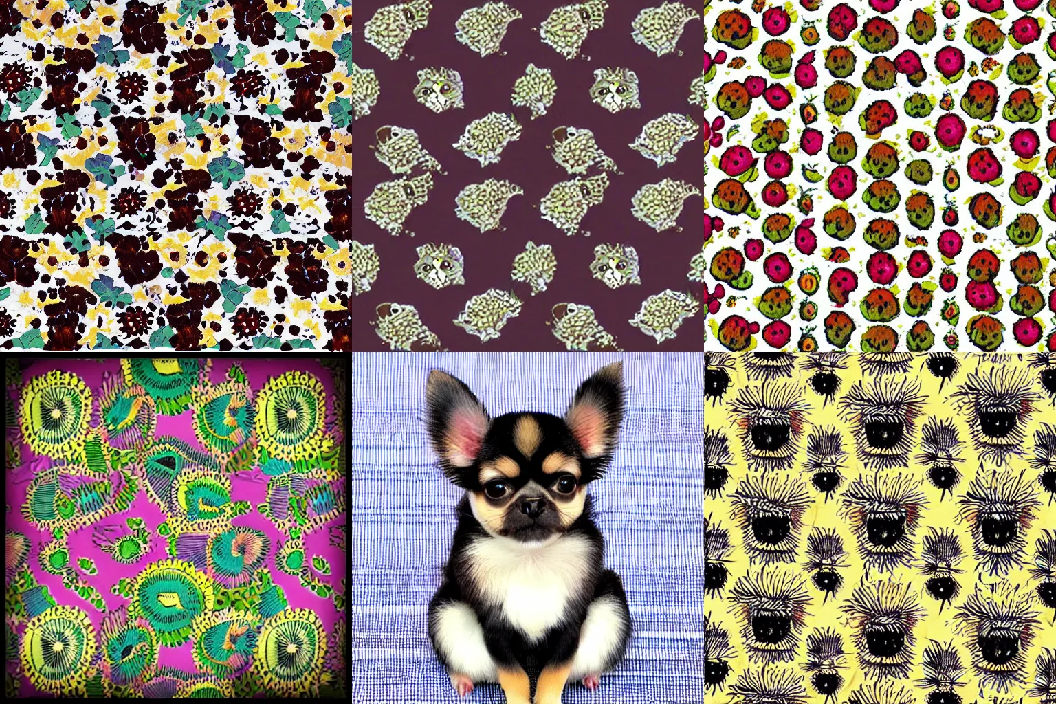 Prompt: “miyuki seeds pattern of chihuaha”