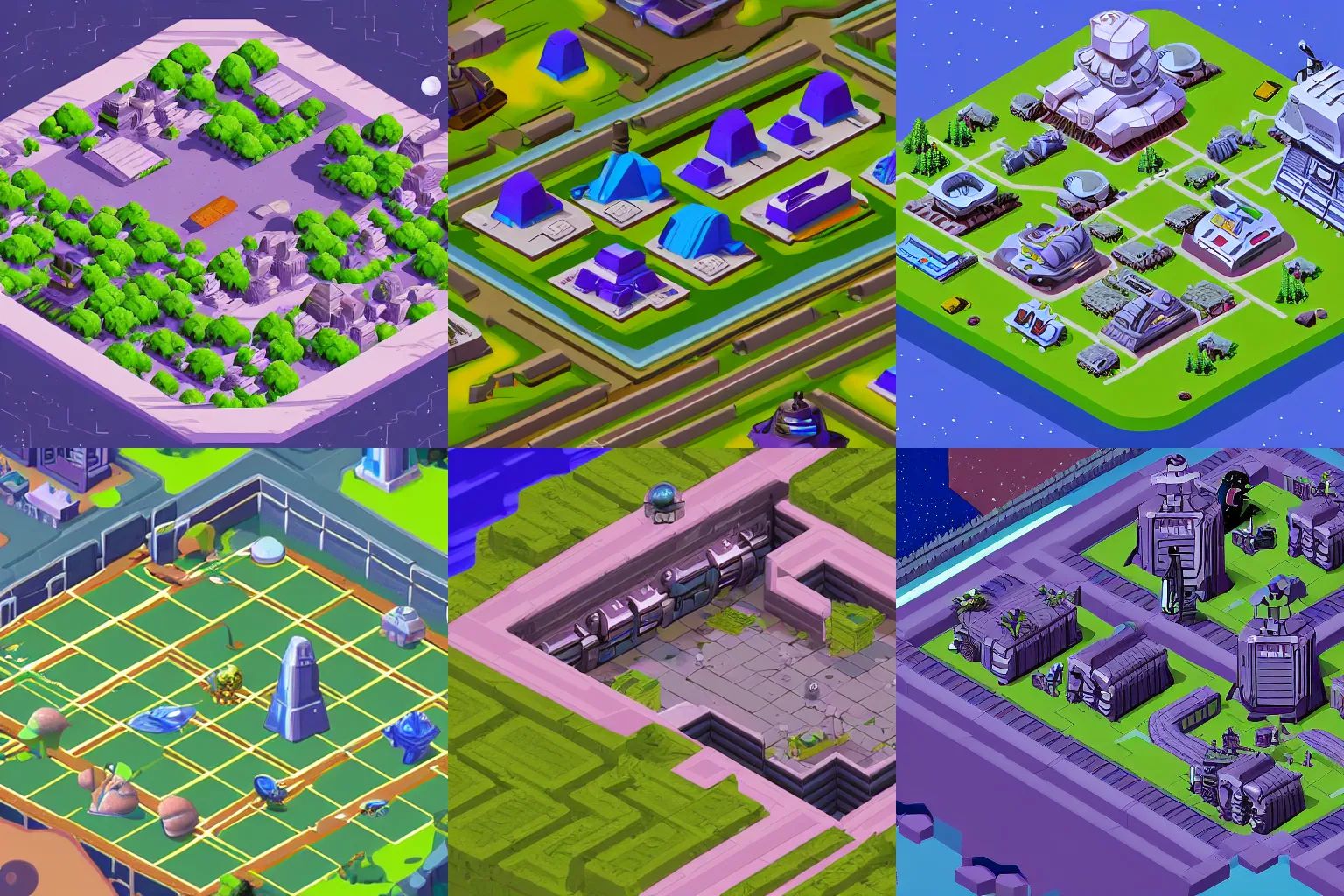 Isometric View Of The Whole Of A Small Colony On A Stable Diffusion 