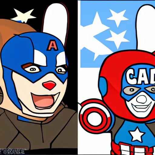 Prompt: corgi dressed as captain america, comic, vector art