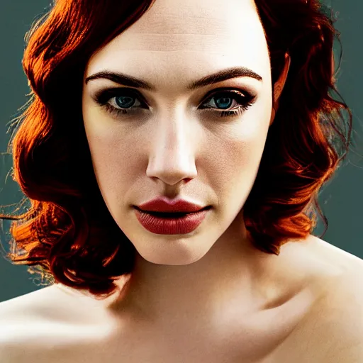 Image similar to portrait of christina hendricks and gal gadot and kate upton hybrid by mario testino, headshot, detailed, award winning, sony a 7 r