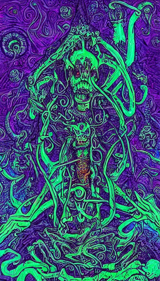 Image similar to psytrance artwork, by h. p. lovecraft