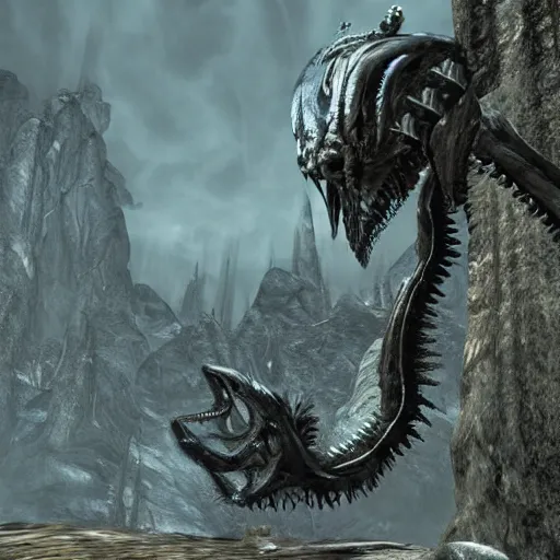 Image similar to a Skyrim mod that adds lovecraftian monsters to the game