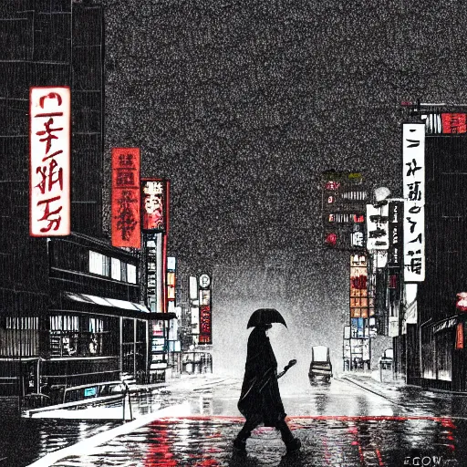 Prompt: Godzilla walking on a rainy street, woodcut, kuvshinov • chill • snatti89• guweiz • aenami • sylar113 • lofi • lofi • arsenixc• seerlight • anime scenery • anime rain • akihabara• asabinart • lofi wallpaper • japanese wallpaper, cheeryblossom