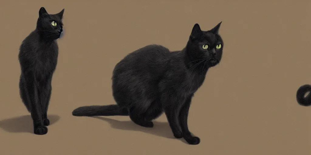 Image similar to Black cat inspired by Franz Sedlacek, artstation, 8k, photorealism