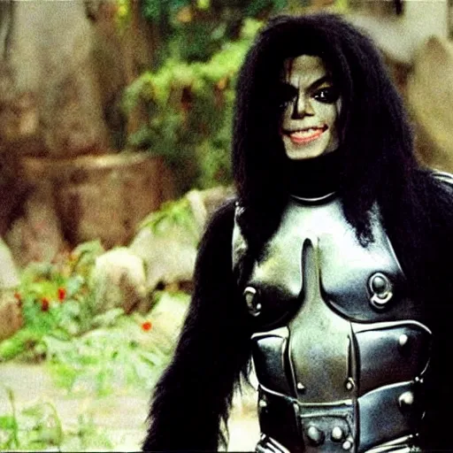 Prompt: michael jackson in planet of the apes