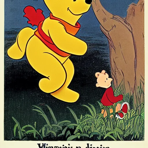 Prompt: winnie the pooh, soviet propaganda poster