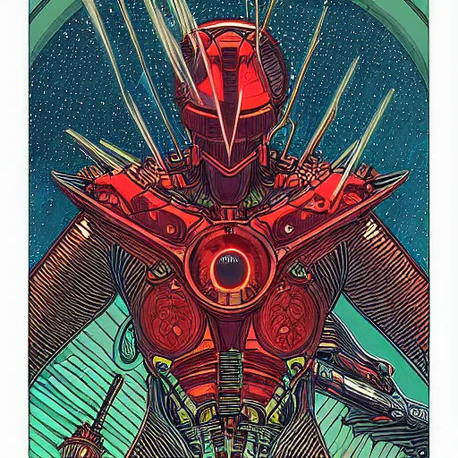 Image similar to techno - spirit utopian gallant knight, future perfect, award winning digital art by moebius