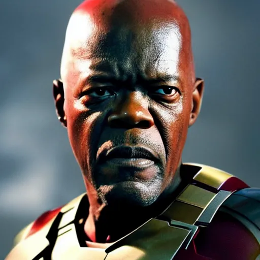 Image similar to samuel l jackson as iron man