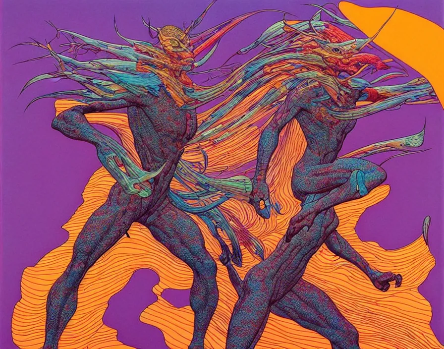 Image similar to ( ( ( ( the fury ) ) ) ) by mœbius!!!!!!!!!!!!!!!!!!!!!!!!!!!, overdetailed art, colorful, artistic record jacket design