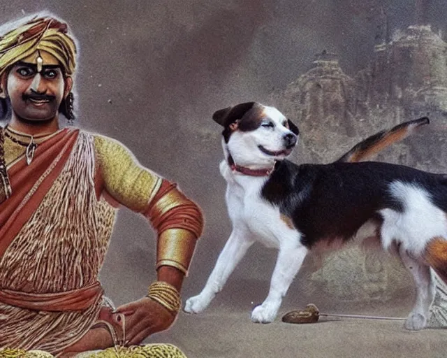 Image similar to Wishbone the dog in the Mahabharata