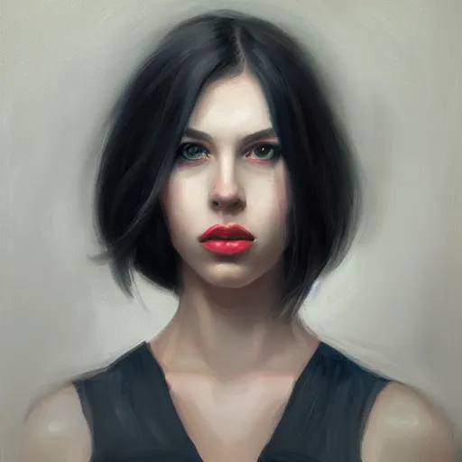Prompt: Portrait of the Black Widow by Mandy Jurgens
