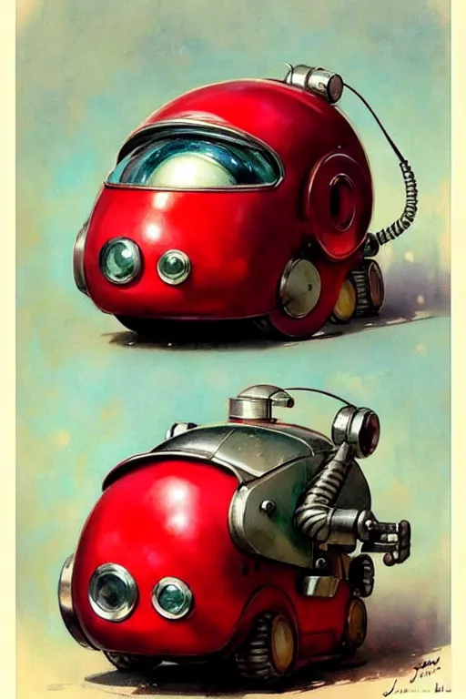 Image similar to ( ( ( ( ( 1 9 5 0 s retro future android robot fat robot mouse wagon. muted colors., ) ) ) ) ) by jean - baptiste monge,!!!!!!!!!!!!!!!!!!!!!!!!! chrome red