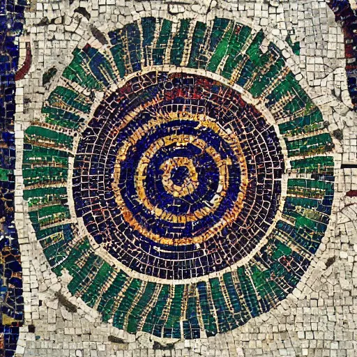 Image similar to alien roman mosaic