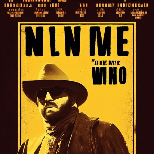 Image similar to movie poster of the man with no name, in the style of sergio leone and john ford, spaghetti western, hd, detailed, epic