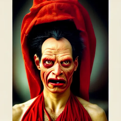 Prompt: uhd photorealisitc candid photo of satan. correct costume. correct face, accurate face. photo by annie leibowitz and steve mccurry