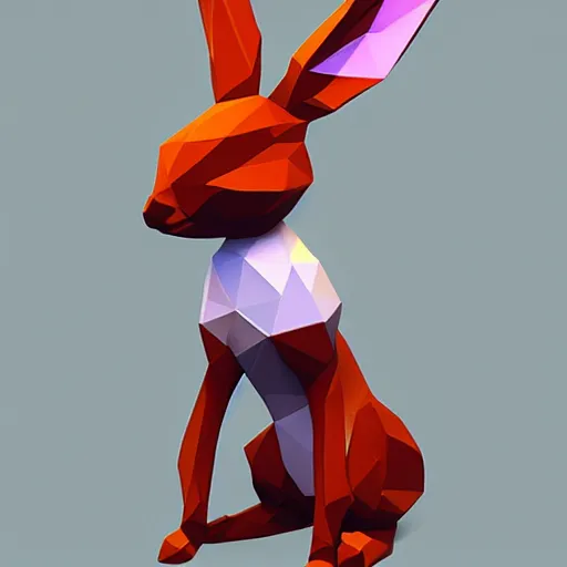 Prompt: bunny, low poly, trending on artstation