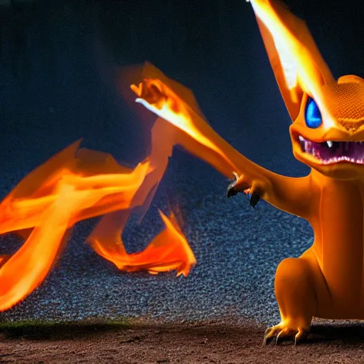 Prompt: national geographic professional photo of charizard, award winning