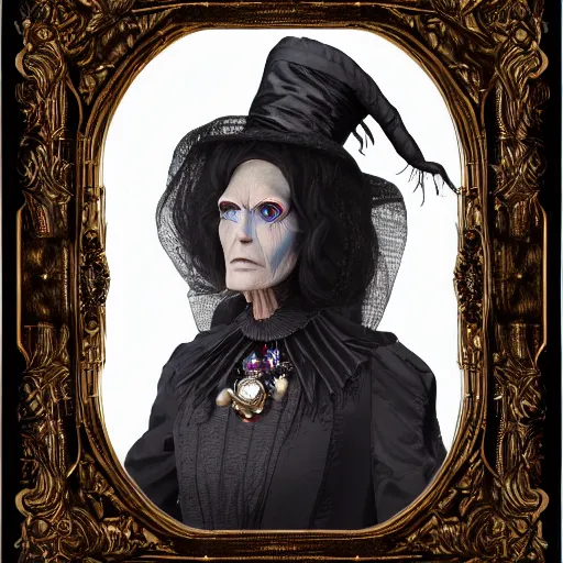 Image similar to realistic unknown alien victorian queen witch civilization portrait detailed 8 k