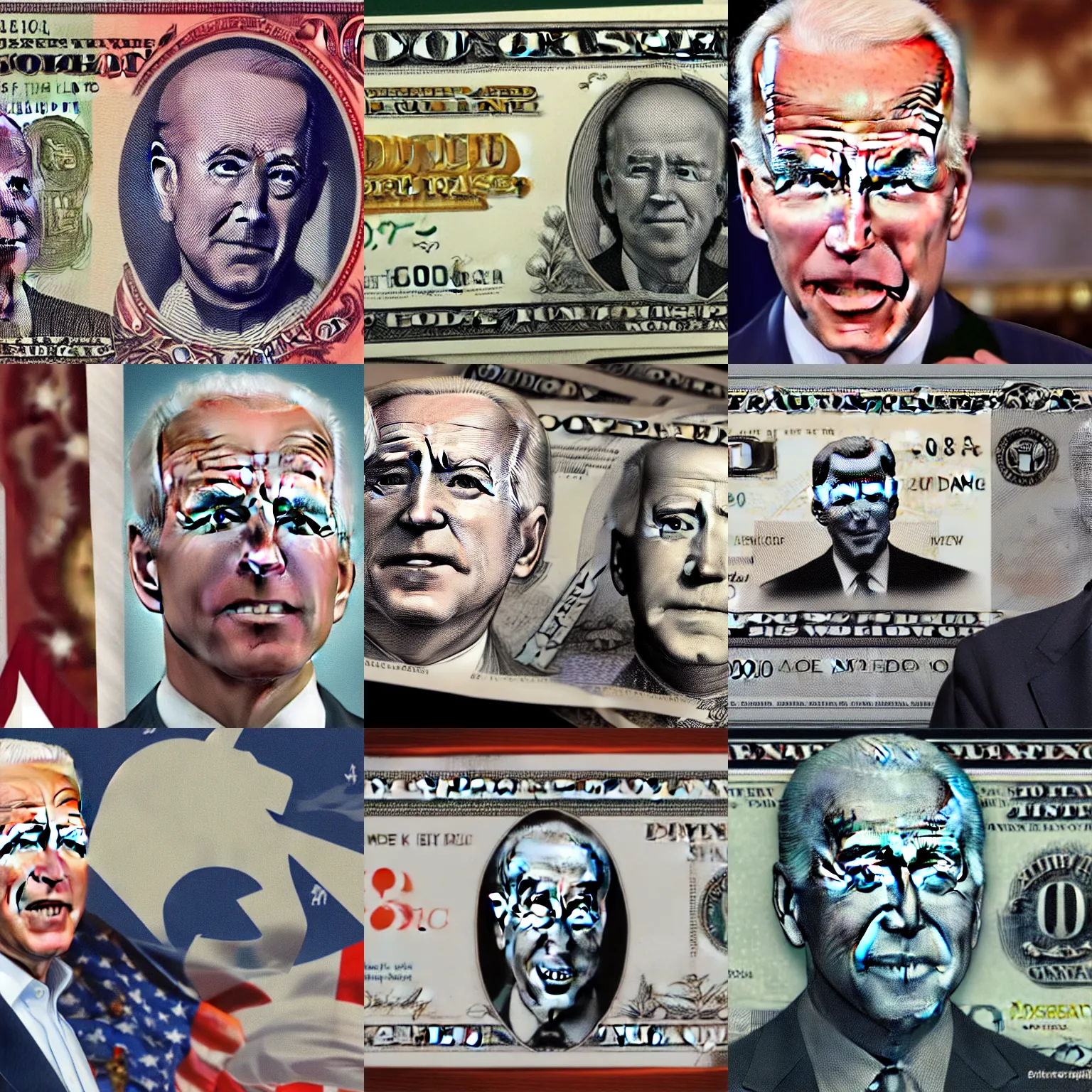 Prompt: Joe Biden on a $100 bill