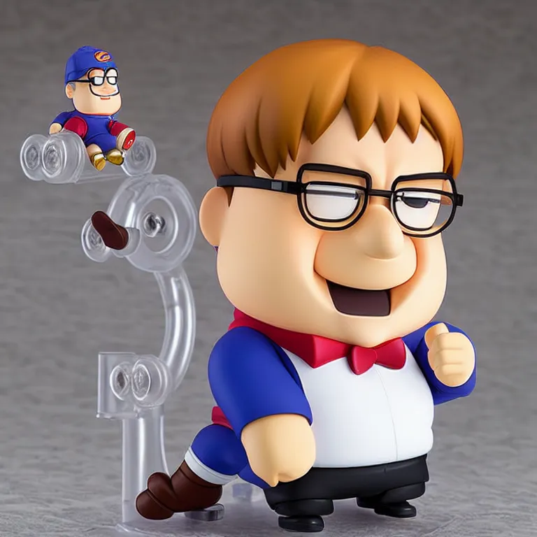 Prompt: peter griffin, an anime nendoroid of peter griffin, figurine, detailed product photo, single subject