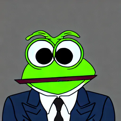 Image similar to realistic pepe the investor