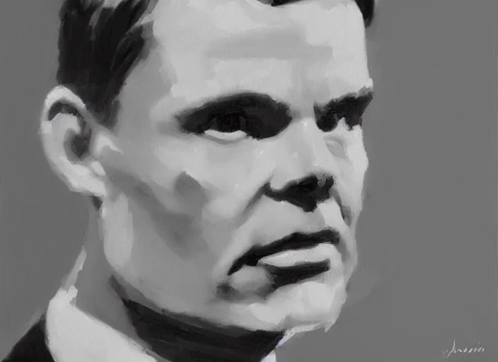 Image similar to alan turing, oil painting by jama jurabaev, extremely detailed, brush hard, artstation, for aaa game, high quality, brush stroke