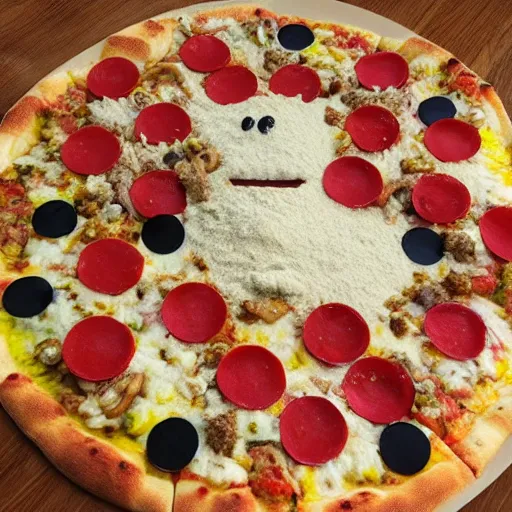 Image similar to beach sand monster eating pizza