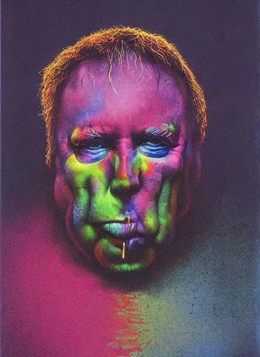 Image similar to alex jones by zdzislaw beksinski and lisa frank