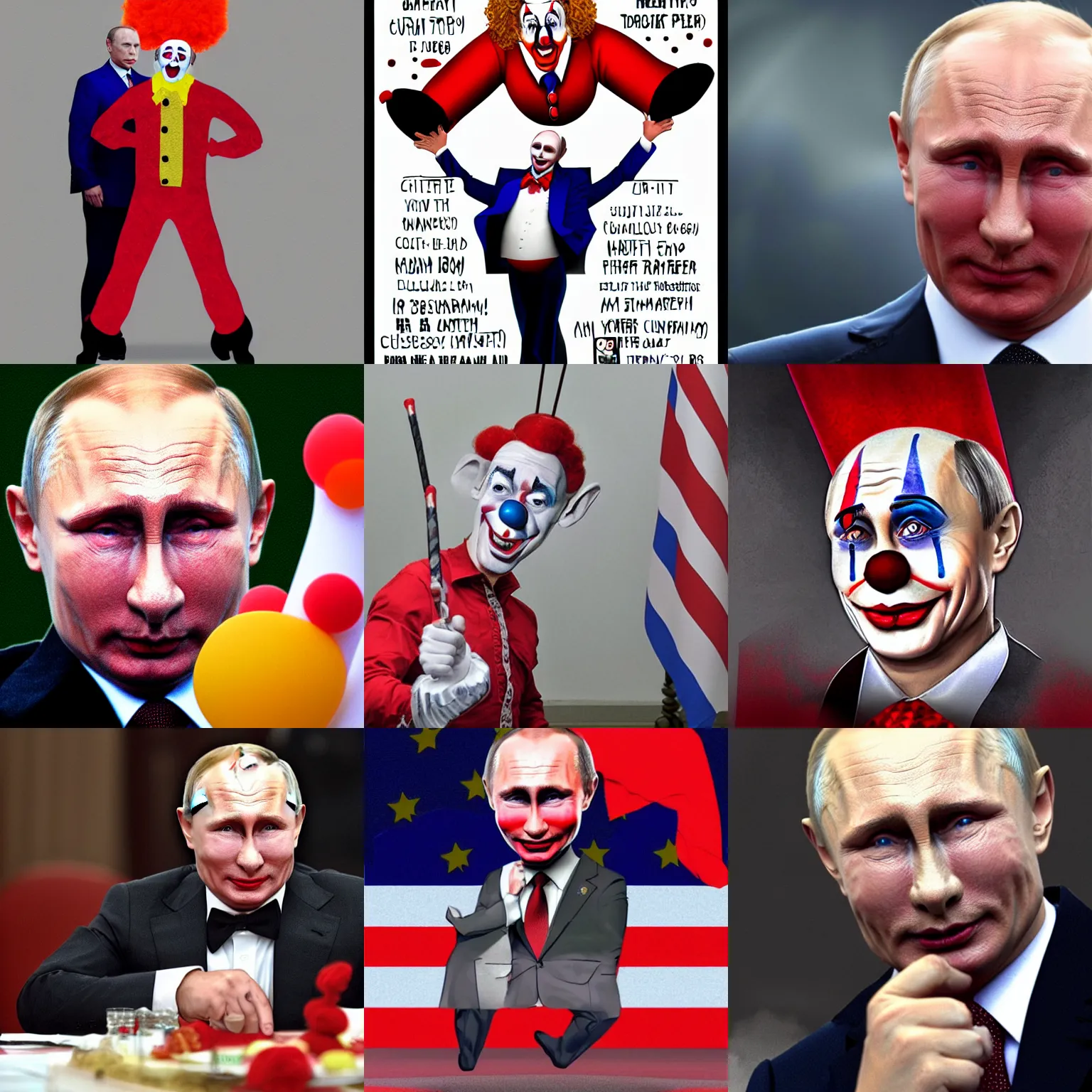 Prompt: putin the clown