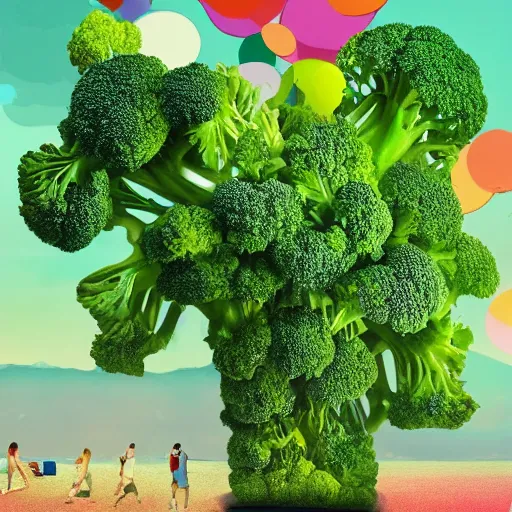 Image similar to a humanoid broccoli at a festival in the year 3 0 0 0