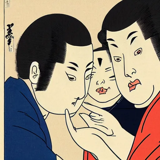 Prompt: ukiyo-e scene featuring jonah hill. nerdy jonah hill Superbad. Handsome male actor