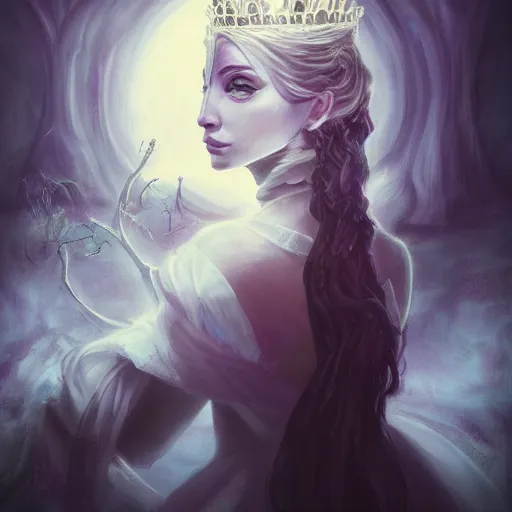 Prompt: Portrait of a beautiful ghost princess in a haunted mansion, incredible quality, trending on artstation