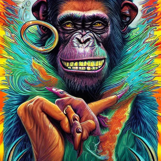 Image similar to psychedelia man disguised as a chimpanzee jean sebastien rossbach jeff easley jen bartel staedtler