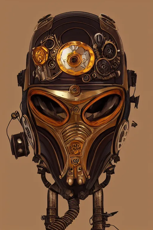 Image similar to steampunk helmet fantasy art mask robot ninja stylized digital illustration sharp focus, elegant intricate digital painting artstation concept art global illumination ray tracing advanced technology chaykin howard and campionpascale and cooke darwyn and davis jack