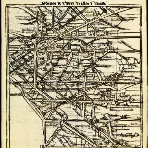 Prompt: map of the new york subway system, woodcut by albrecht durer 1 5 0 9