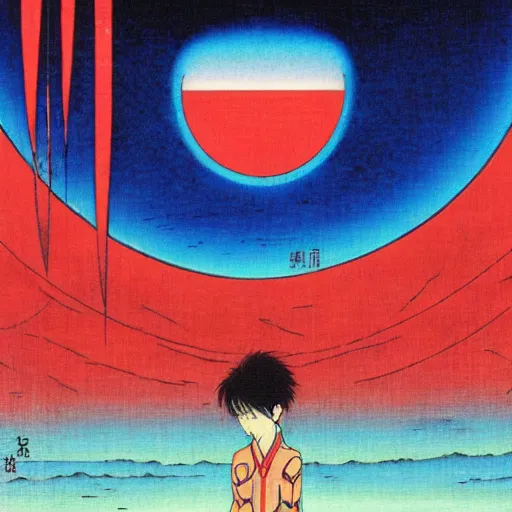 Image similar to neon genesis evangelion, by ando hiroshige, detailed
