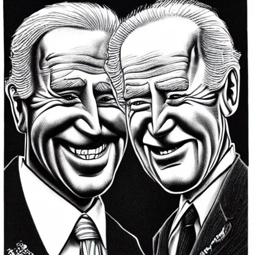 Prompt: Highly detailed caricature of Joe Biden by R. Crumb