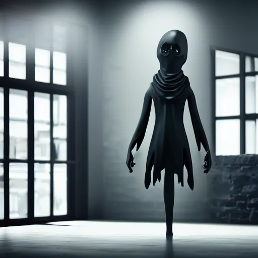 Prompt: An photo of dark fantasy grimdark ghost figure in dark gloomy empty office, 8k, ultra detail, volumetric lighting, unreal engine, octane render, ultra realistic, max quality, epic 35 mm lens shot, photorealism