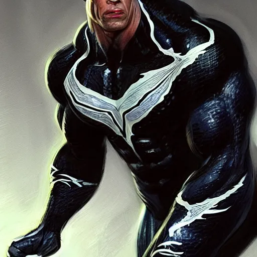 Prompt: a sketch of dwayne the rock johnson as venom the symbiote | venom movie | cinematic lighting | award - winning | closeup portrait | by donato giancola and mandy jurgens and charlie bowater | featured on artstation | pencil sketch | sci - fi alien