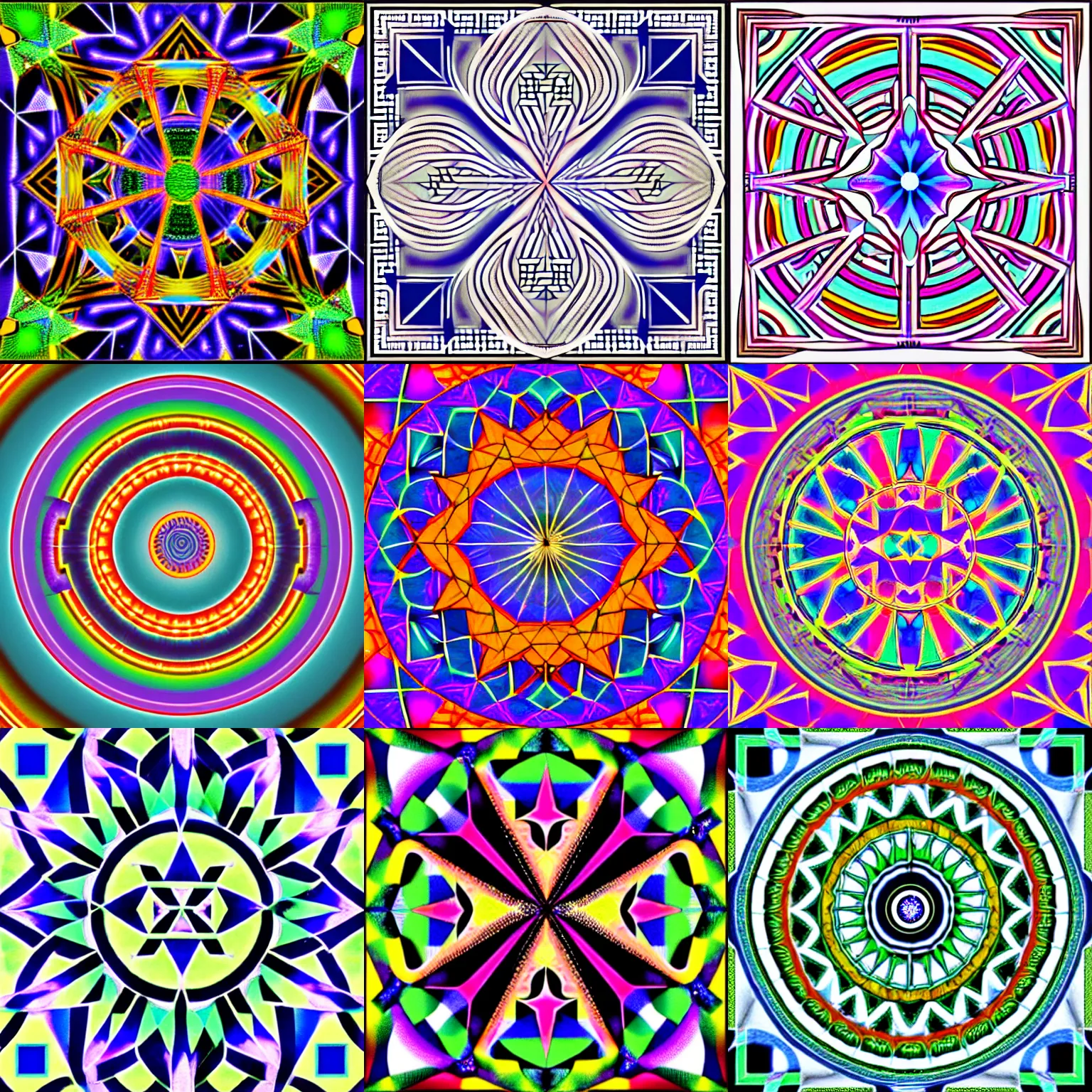 Prompt: sacred geometric patterns, trippy