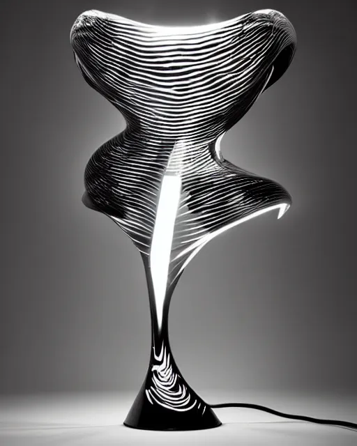 Image similar to table lamp designed by iris van herpen, advertising photography