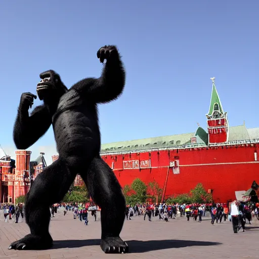 Image similar to king kong in red square