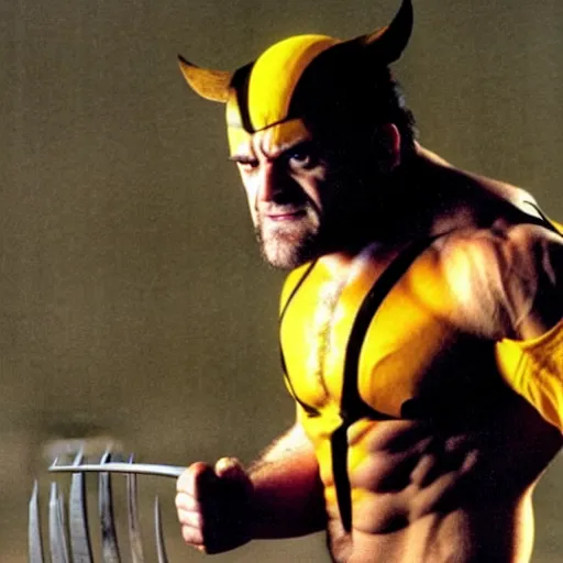 Prompt: danny devito wolverine action pose