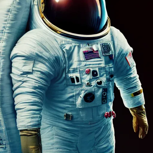 Image similar to astronaut suit in the shape of a whale, realistic extremely detailed photo style painting, granular detail, holographic krypton ion, octane render, 4 k, f 3 2, 5 5 mm photography, wide angle