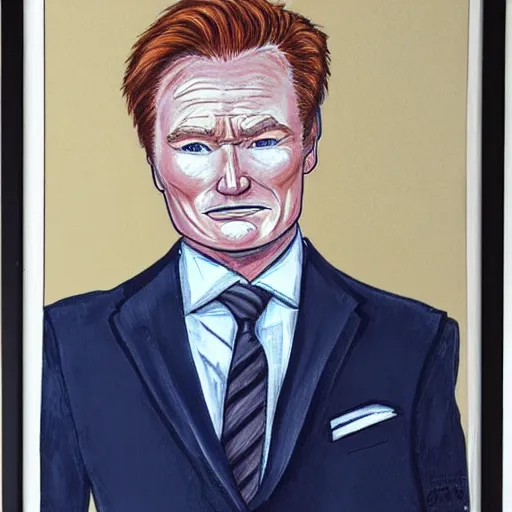 Image similar to conan o'brien, by john blanche