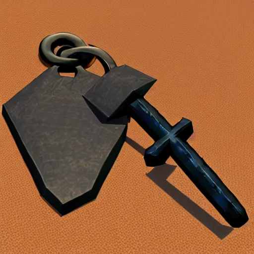 Image similar to a metal key for the doors, rpg game inventory item, low poly 3d style, mystical