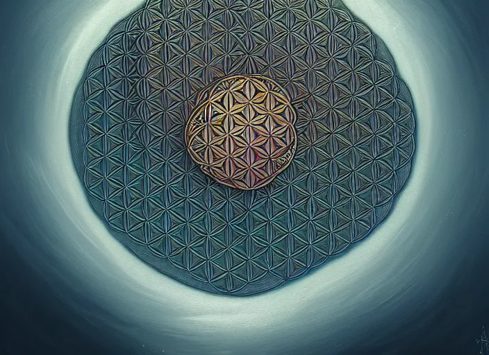 Image similar to flower of life, beautifully, fantasy, dramatic, intricate, elegant, highly detailed, digital painting, artstation, concept art, smooth, sharp focus, illustration, art by Gustave Dore, octane render