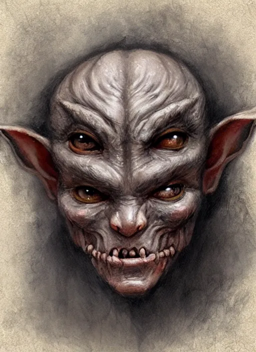 Image similar to medieval goblin faces painted by nicoletta ceccoli, detailed digital art, trending on Artstation