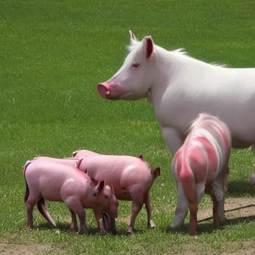 Prompt: offspring of horses and pigs