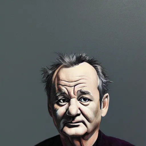 Prompt: close up portrait of bill murray painted by bobby chiu
